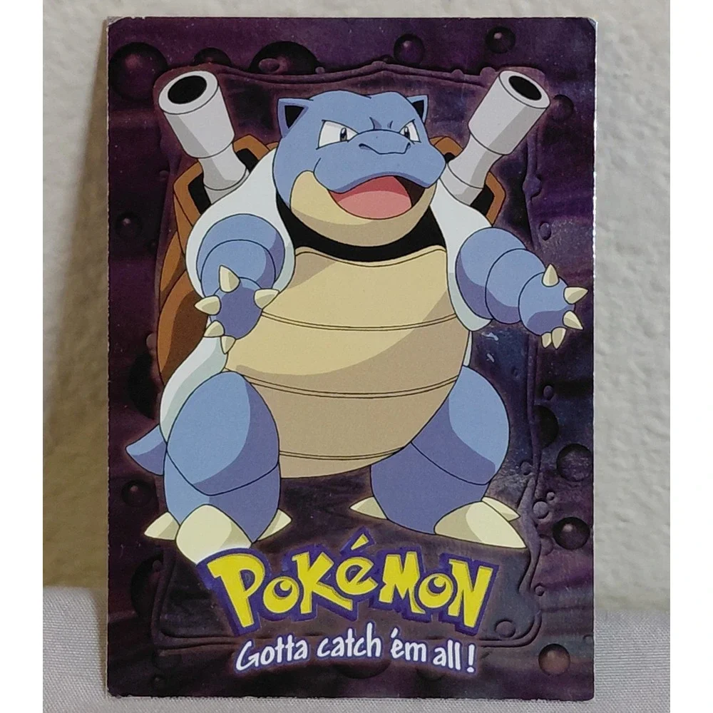1999 Topps Pokemon Blastoise E9 Rainbow Holo Foil Blue Logo Movie Evolution